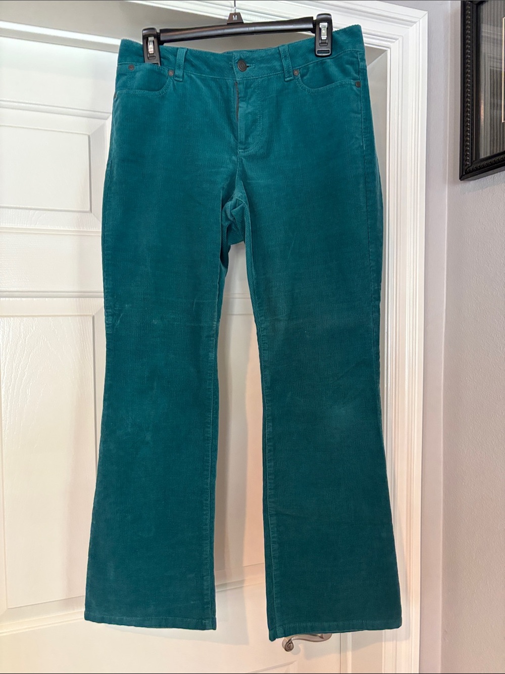 Talbots Teal/Hunter Green Curvy Stretch Corduroy Flare Pants